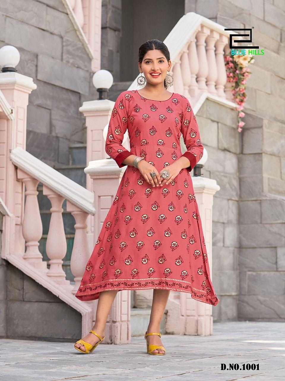 Blue Hills Grapes 1 Ethnic Wear Wholesale Designer Kurti sCollection
